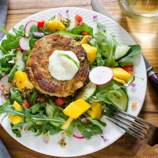 Key Lime Mango Crab Cake Salad