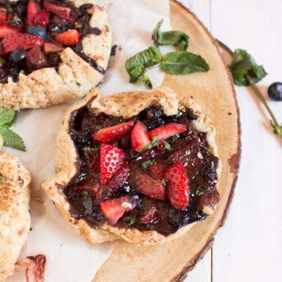 Vegan Berry Mint Chocolate Galette