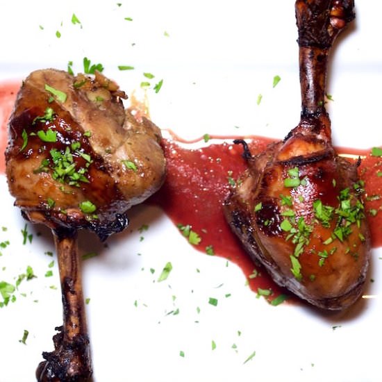 Pomegranate-Glazed Chicken Lollipop