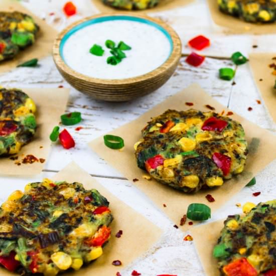 Vegan Zucchini-Corn Fritters