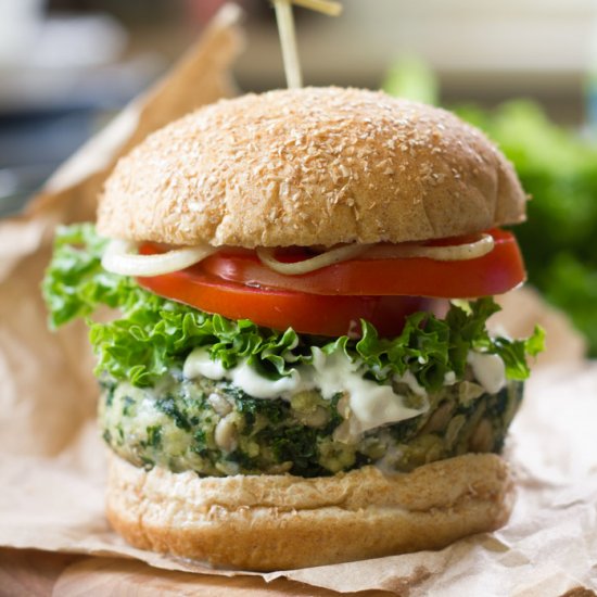 Garlicky Kale Burgers