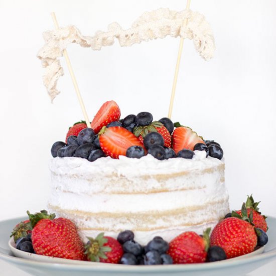 Naked Vanilla and Berries Cake