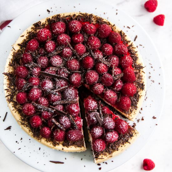 Dark Chocolate Raspberry Cheesecake