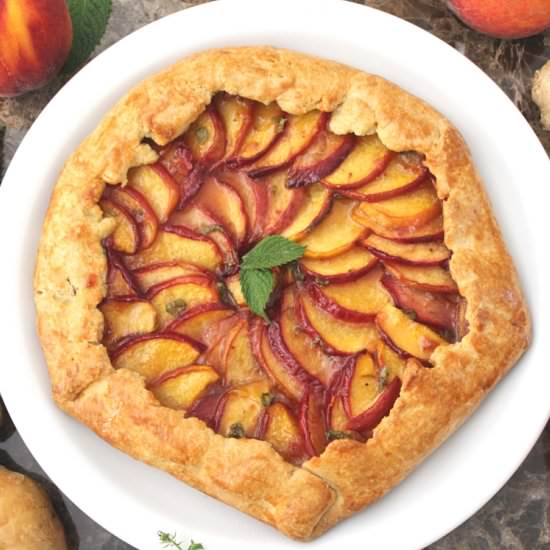 Ginger and Mint Peach Galette