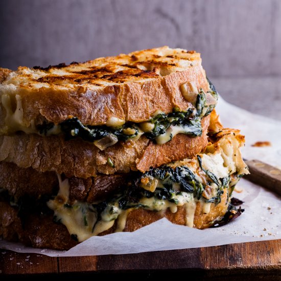 Creamed Spinach Grilled Cheese