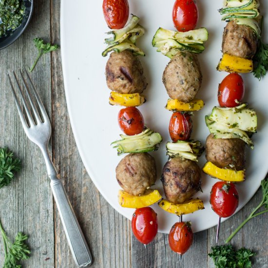 Chicken Meatball Skewers