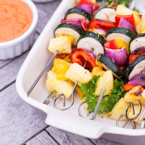 Grilled Mango & Pineapple Skewers