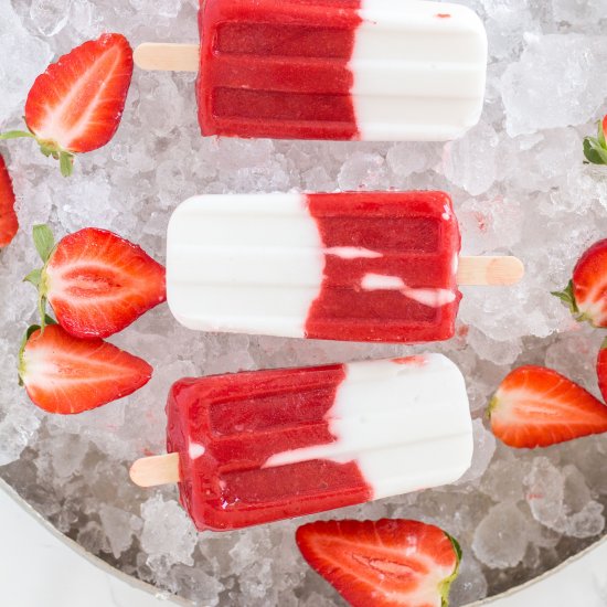 Strawberry & Coconut Popsicles