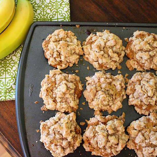 Coffee Shop Banana Streusel Muffins