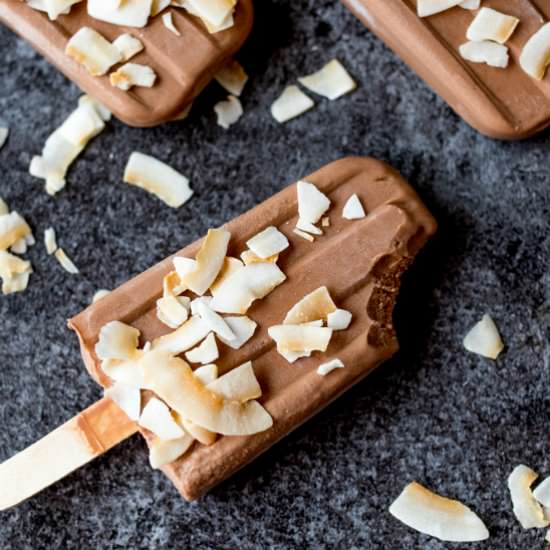 Toasted Coconut Fudgsicles