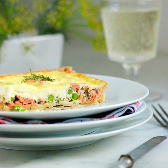 Pea and Salmon Tart