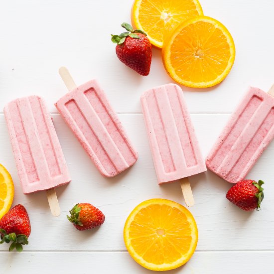 Strawberry Orange Mascarpone Pops