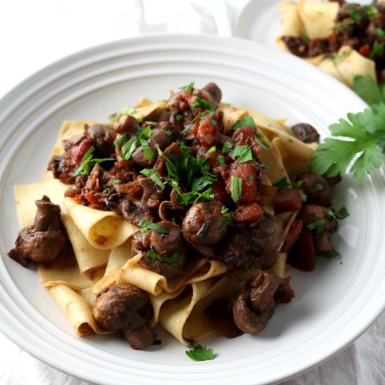 Pappardelle with Mushroom Ragu