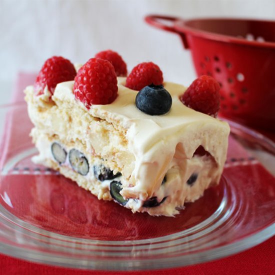 Red, White and Blue Icebox Cake