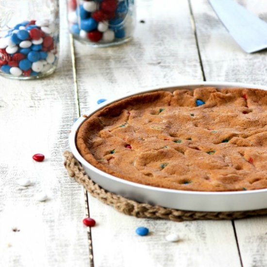 Giant Patriotic M&M Cookie