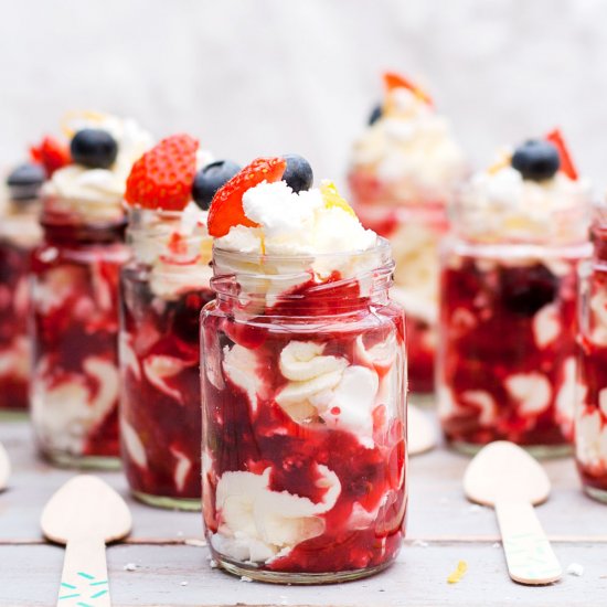 Berry Eton Mess Dessert Shots