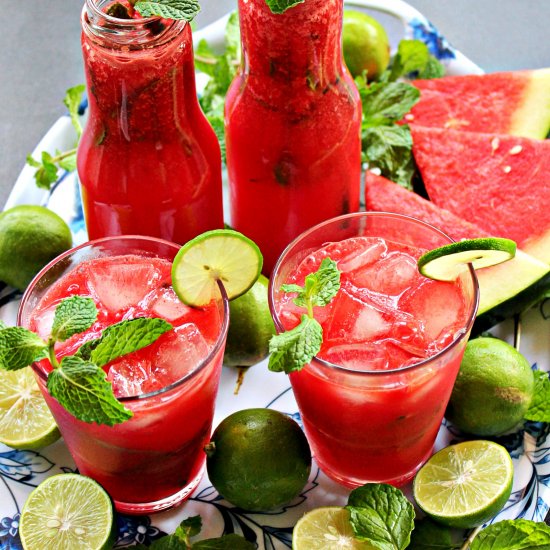 Watermelon, Lime and Mint Juice