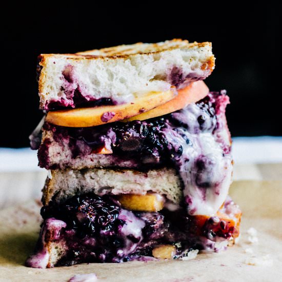 Blackberry and Peach Grilled Cheese