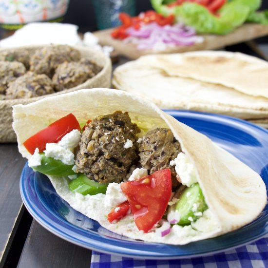 Greek falafel pitas