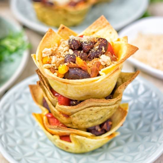 Easy Vegan Taco Cups