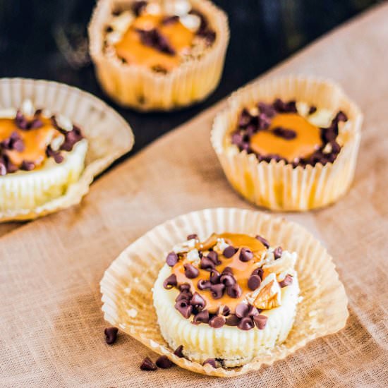 Mini Turtle Cheesecakes