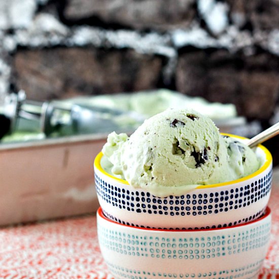 Andes Mint Chip Ice Cream–No-Churn