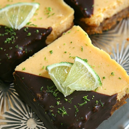 Chocolate Dipped Key Lime Pie Bars