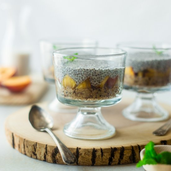 Peaches N Cream Quinoa Chia Pudding