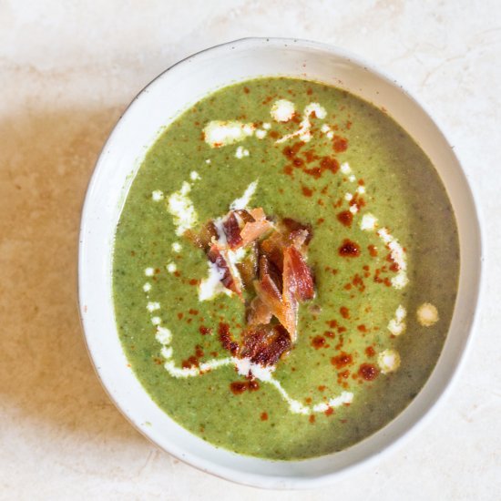 Cream of Spinach Soup for Two