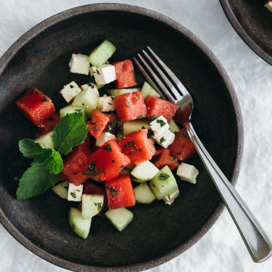 Watermelon, Cucumber & Feta Salad