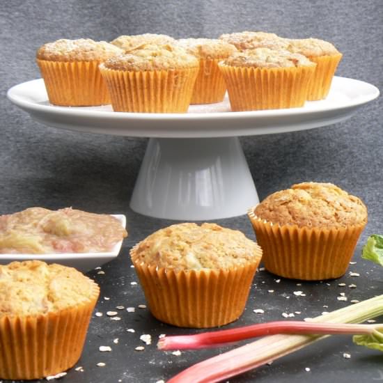 Vegan & Soyfree Rhubarb Muffins