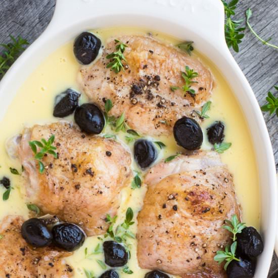 Chicken in Lemon Sauce with Olives