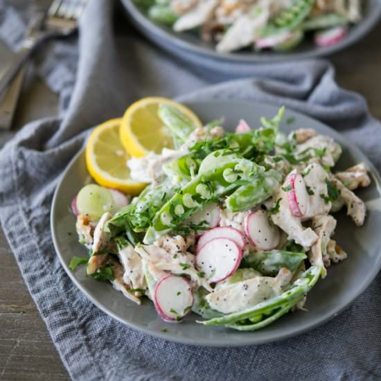 Chicken Salad with Snap Pea and Radish