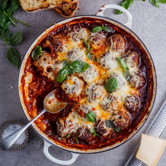 Cheesy Baked Meatballs