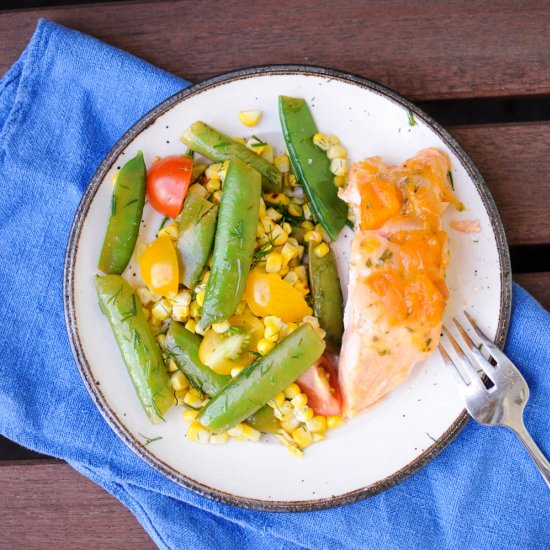 Grilled Corn and Snap Pea Salad