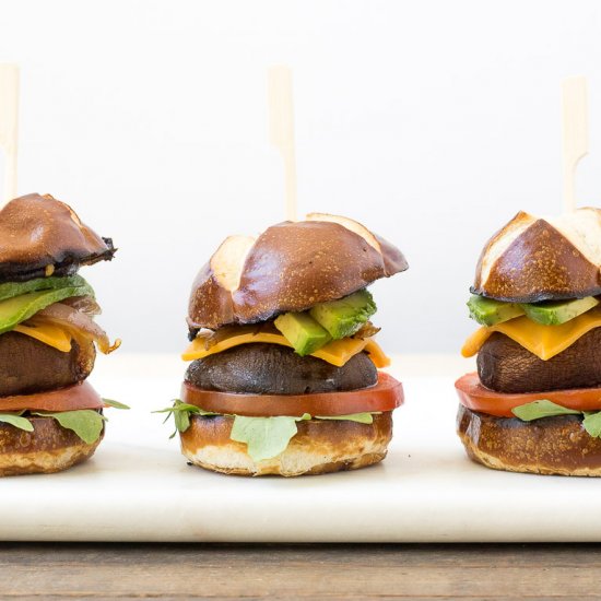 Bbq Portobello Pretzel Sliders