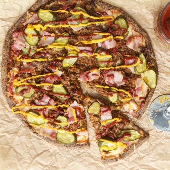 Low-Carb Bacon Cheeseburger Pizza