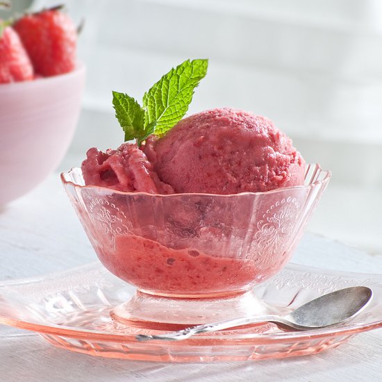 Strawberry Coconut Milk Sherbet