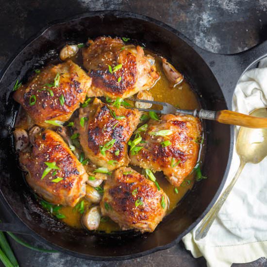 Miso-Butter Chicken with Garlic