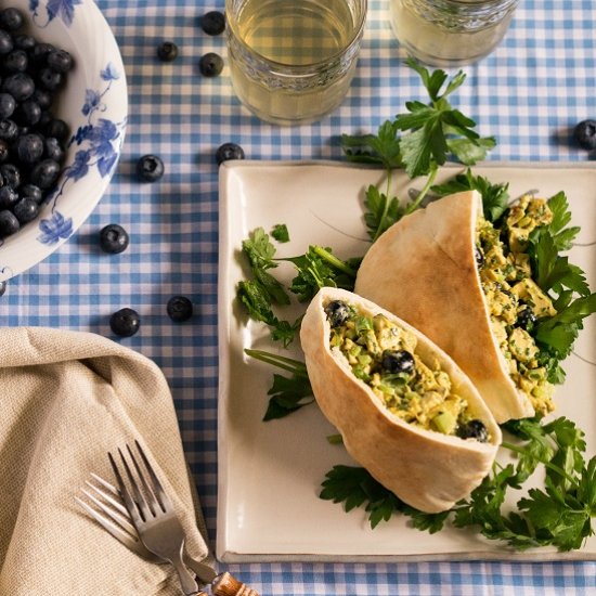 Blueberry Curry Chicken Salad Pita