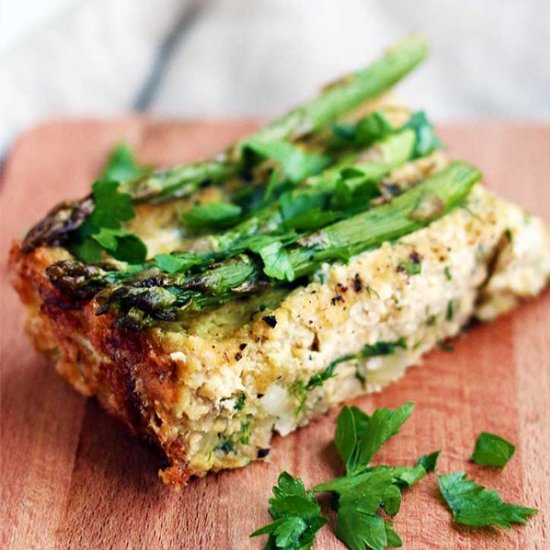 Vegan Crustless Asparagus Quiche