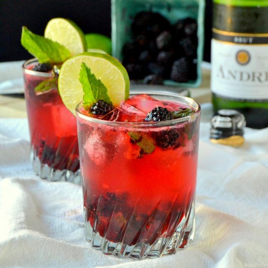 Blackberry Champagne Mojitos