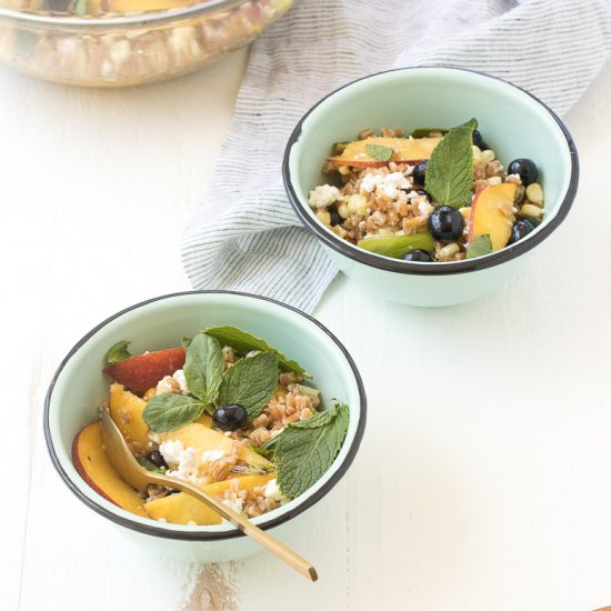 Summer Fruits + Farro Salad