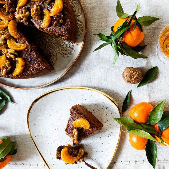 Tangerine & Walnut Flourless Cake