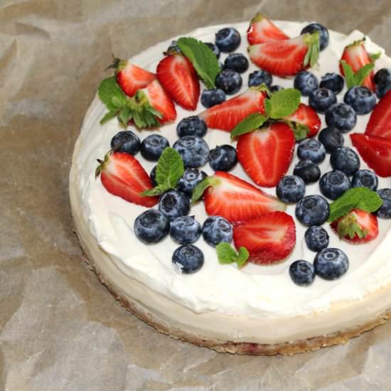 Strawberries and Cream Cheesecake