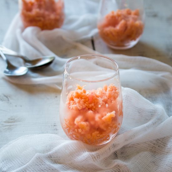 Summer Peach Strawberry Granita