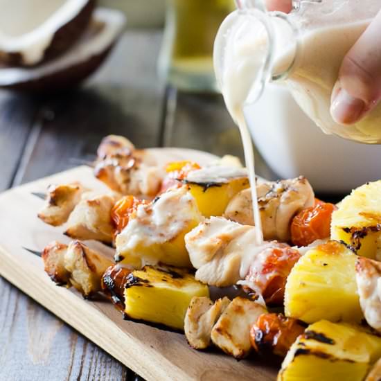 Pina Colada Chicken Skewers