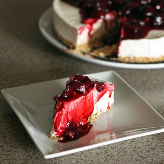 Almost No-Bake Cherry Cheesecake