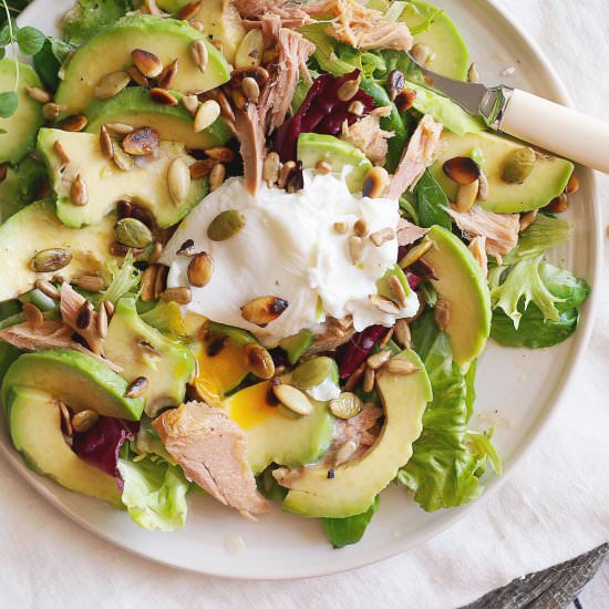 Tuna, avocado and egg salad