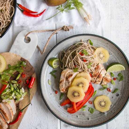 Kiwifruit & Chicken Soba Salad